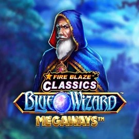 Fire Blaze Blue Wizard Megaways logo by Rarestone Gaming at SlotsGem CasinoFire Blaze Blue Wizard Megaways